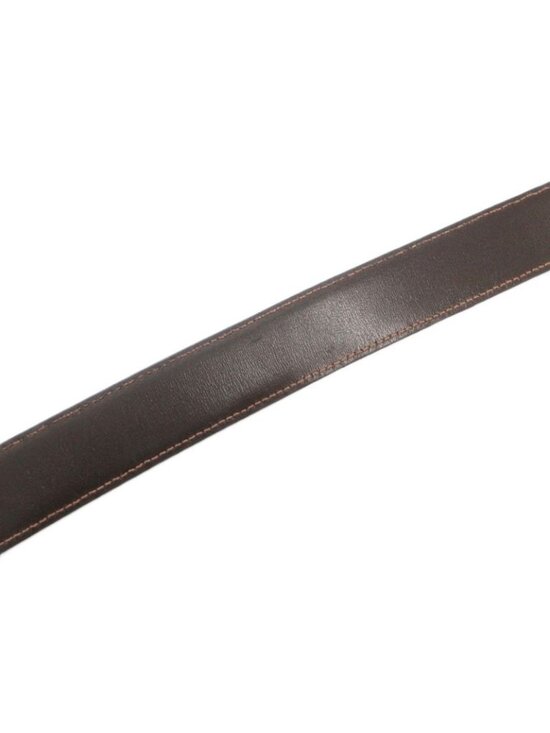 Gucci Leather Belt GG Mark Buckle Gold Color Black Uo